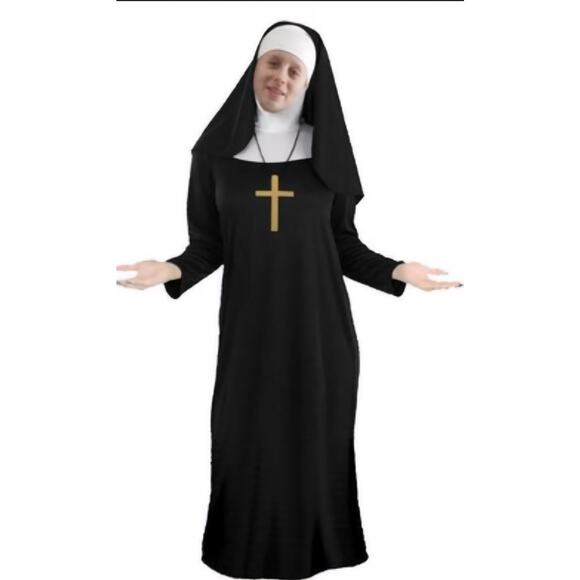 Halloween Nun Costume Women, Nun Outfit Adult Halloween Costume NEW - Picture 1 of 8